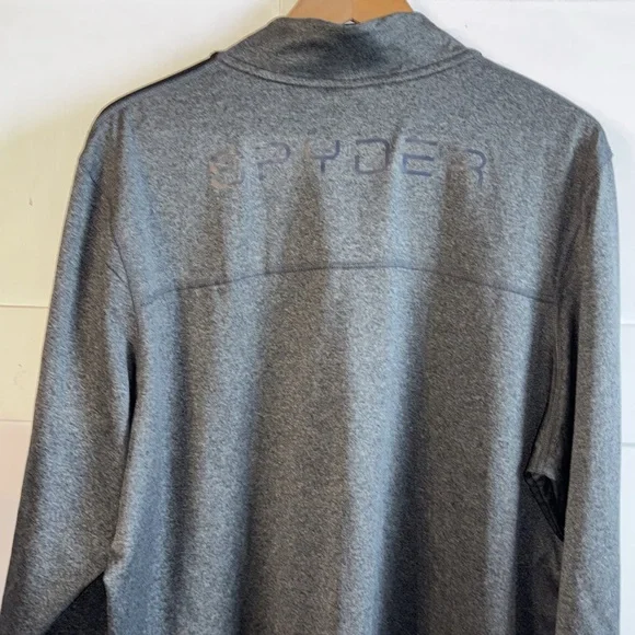 Spyder Quarter Zip Pullover Athletic Shirt Gray Black Detail